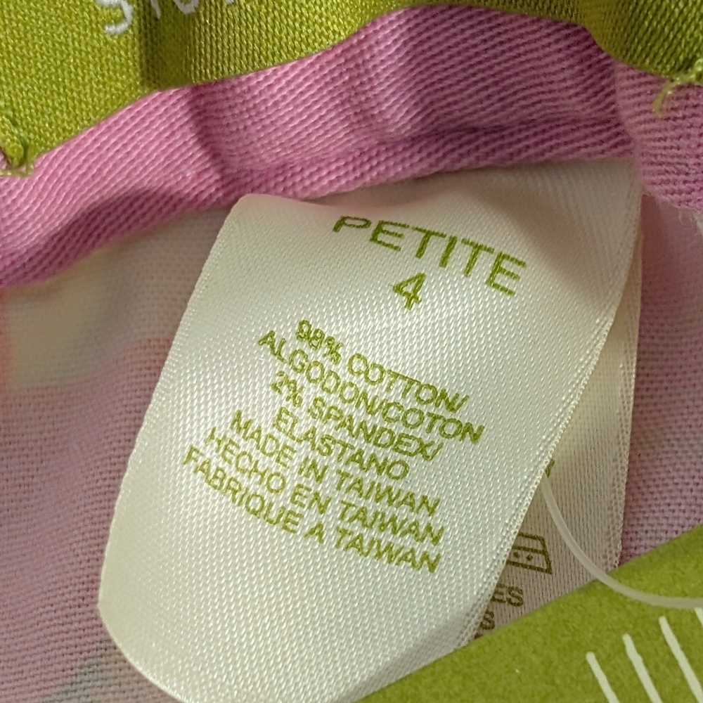NWT Sigrid Olsen Pink, Orange, Green Floral Cotton Pants Suit Petite Size 4- - Picture 11 of 16